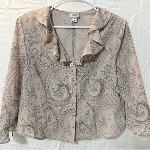 DORBY Women's Paisley Blouse in Beige
